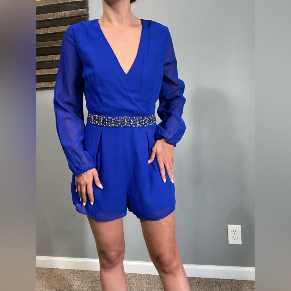 Charlotte Russe Blue Elegant Romper